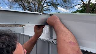 how to build a BUDGET storage SHED part 2 ARROW NEWPORT DIY 10 x 12 metal building [upl. by Allenrad]