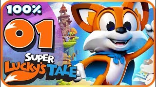 Super Luckys Tale Walkthrough Part 1 🍀 100 🍀 PC XB1 World 1  Level 1 amp 2 [upl. by Labannah]