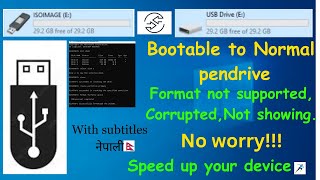 Convert bootable pendrive to normal Format using CMDFix pendrive issues [upl. by Etiuqram960]