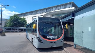 FULL ROUTE VISUAL  Fastrack A Dartford Station to Bluewater Shopping Centre  4302 GN15CWY [upl. by Laure]