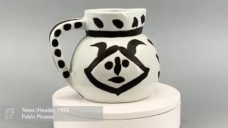 Pablo Picasso Tetes Heads 1956 Madoura Ceramic Pitcher For Sale [upl. by Ahsienahs115]