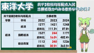 【東洋大学】共テ3教科入試志願者数からみる意外なチャンス！ [upl. by Jara]