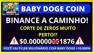 BABY DOGE 🚨URGENTE🚨 BINANCE A CAMINHO CORTE DE ZEROS MUITO PERTO INVESTE EM BABY DOGE 10000 [upl. by Nats268]