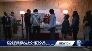 Milwaukee kids tour funeral home in effort to deter youth gun violence [upl. by Stenger505]