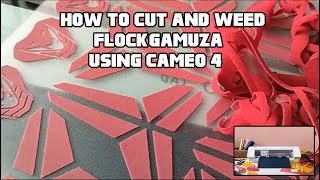 HOW TO CUT AND WEED FLOCKGAMUZA USING CAMEO 4 [upl. by Crescin]