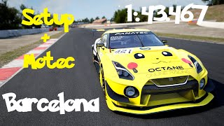 19 Nissan GTR GT3 2018 Hotlap  Barcelona 143467 Assetto Corsa Competizione  Setup  Motec [upl. by Onimod158]