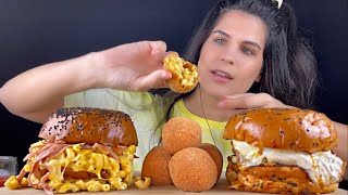 ASMR  MASSIVE BURGERS amp MAC N CHEESE BALLS  EATING SOUNDS  MUKBANG [upl. by Etnwahs202]