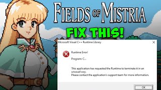 How to Fix Microsoft Visual C Runtime Library Error in Fields of Mistria [upl. by Rogergcam888]