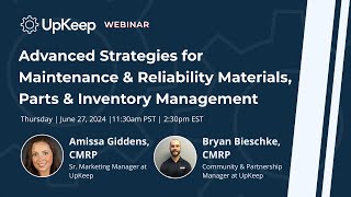 Advanced Strategies for Maintenance amp Reliability Materials Parts amp Inventory Management [upl. by Euqinomad550]