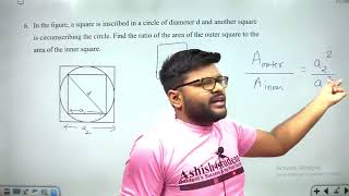 In the figure a square is inscribed in a circle of diameter d and another square is circumscribing [upl. by Arretak]