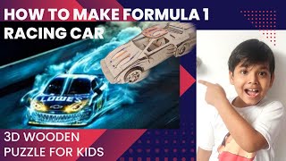 How to make Racing Car 3D WOODEN PUZZLE FOR KIDS [upl. by Llerroj]