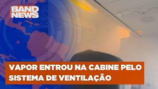 Avião faz pouso de emergência após fumaça a bordo  BandNews TV [upl. by Dnomsaj]