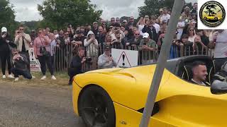 La Ferrari crash  hypercars and burnouts hevingham hall car festival [upl. by Rednav]