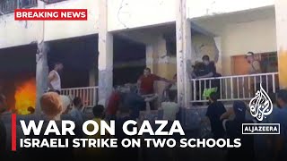 Dozens killed in Israeli strike on two schools in Gaza [upl. by Otiragram]