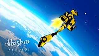 Transformers Animated  A Falling Bumblebee  Transformers Official [upl. by Eruot]