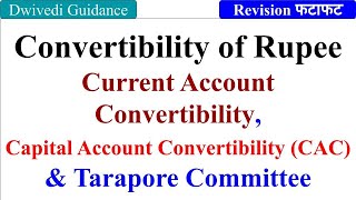 Current Account Convertibility Capital Account Convertibility CAC Tarapore Committee Report mba [upl. by Nairoc]