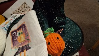 halloween updateon crossstitch andpumpkin andbookandrunecards [upl. by Aldridge]