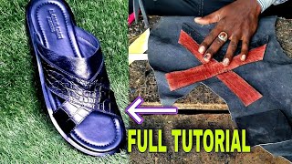 how to make slippers  diy slide fashion slipper making tutorial for beginners [upl. by Marcin]