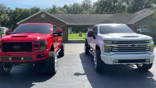 2020 Chevy High Country 2500hd on 24x12 wheels and 3254524 tires raised front and trimmed [upl. by An]