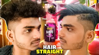 Permanent Hair Straightening  Smoothening  Streax Canvo Linehaircutboy hairstyle trending [upl. by Ginni]