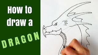 How to draw a dragon head for beginners [upl. by Rowena]