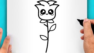 DISEGNI FACILI COME DISEGNARE UN FIORE KAWAII VIDEO DI DISEGNI [upl. by Daisy128]