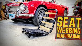 Seat Webbing and Diaphragms  Triumph TR4 Seat Rebuild Part 1 [upl. by Kernan]