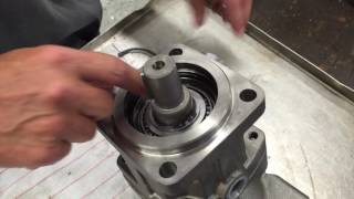 How to remove the shaft seal on a Parker F12 Hydraulic Motor Pump [upl. by Nara937]