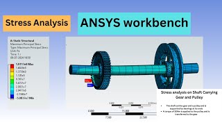 Stress Analysis on Shaft carrying Gear and Pulley  ANSYS Workbench Tutorial [upl. by Elrem980]