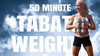 50 MINUTE TABATA HIIT WITH WEIGHTS  Strength And High Impact Cardio  Combo Builder [upl. by Tehr180]