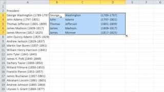 Pull First Middle and Last Names From One Cell Into Separate Cells In Excel 2010 [upl. by Atiruam]