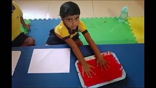 kidzee Nursery  Activity  Palm Printing  Credible World School amp Kidzee Pithampur [upl. by Aernda]