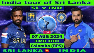 Sri Lanka vs India  SL vs IND  3rd ODI of India Tour of Sri Lanka 2024  Cricket Info Live [upl. by Atihcnoc]