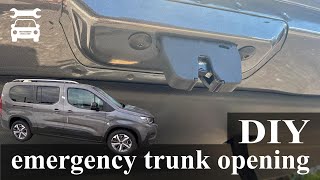 Emergency trunk opening PEUGEOT RIFTERCITROEN BERLINGOOPEL COMBOTOYOTA PROACE CITY VERSOFIAT DOB [upl. by Straus915]