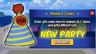 PARTY HAT CODE BLOX FRUITS ROBLOX [upl. by Mullins]