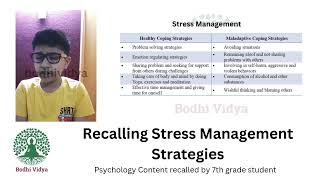 Recalling Stress Management Strategies [upl. by Neelhsa627]