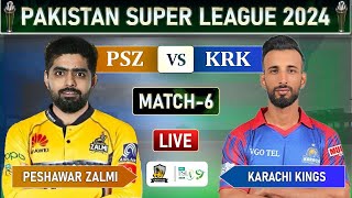 PSL 2024 LIVE PESHAWAR ZALMI vs KARACHI KINGS MATCH 6 LIVE SCORES  PZ vs KK LIVE MATCH  PZ BAT [upl. by Zeena]