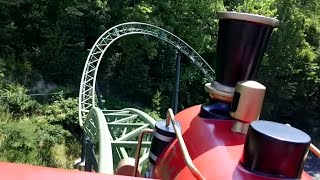 Firechaser Express horizon leveled front seat onride reverse ridercam HD POV Dollywood [upl. by Enilatan637]