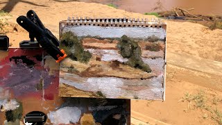 Plein air painting demo  Galana River Tsavo East National Park Kenya oilpainting pleinairart [upl. by Otreblasiul473]