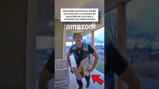 Repartidor de Amazon pone sus músculos a la cámara de una casa🇺🇸💰🏠shorts viral usa noticias [upl. by Vachell]