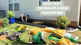 EASY WAY TO CREATE A NEW FLOWER BED [upl. by Henrie275]