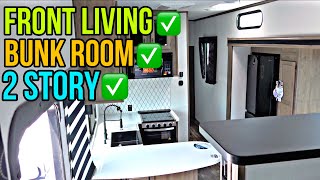 This Is The Most Affordable 2 Story Front Living Fifth Wheel You Can Buy  Forest River Sabre 37FLL [upl. by Mcspadden50]