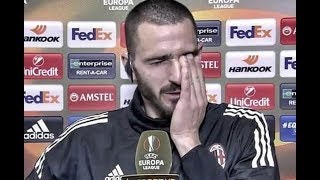 BONUCCI PIANGE PER ASTORI DURANTE LINTERVISTA MILAN ARSENAL 0 2 [upl. by Ethbun]