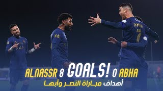 أهداف مباراة النصر 8  0 أبها  دوري روشن السعودي 2324  الجولة 26 AlNassr Vs Abha Goals [upl. by Kreit]