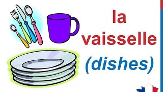 French Lesson 82  Kitchen Utensils Appliances Vocabulary Ustensiles de cuisine Utensilios de cocina [upl. by Analat]