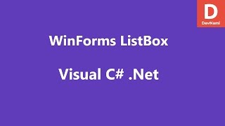 Visual C ListBox Control [upl. by Skier726]