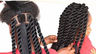 Easy and Gorgeous braid hairstyle for natural hair on budget [upl. by Yelsel572]