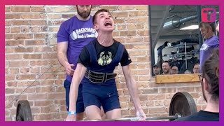 Teen With Cerebral Palsy Sends Gym Wild By Beating Deadlift PB [upl. by Asseret811]