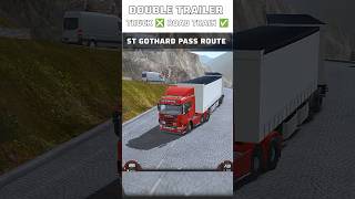 Long custome double trailer longest trailer turning gothard pass map Truckers of Europe 3 [upl. by Shina425]