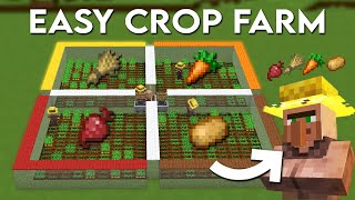 Minecraft Villager AFK Crop Farm 121 Tutorial  Potato Wheat Carrot Beetroot [upl. by Nodarse]